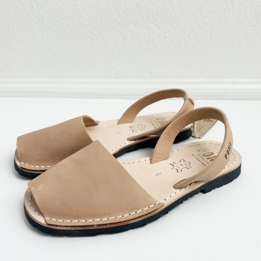 Pons Quintana Tan Leather Slingback Sandals - Picture 2 of 10